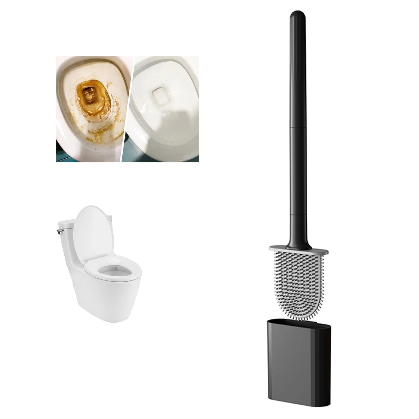 CleanEdge Mini™ Silicone Toilet Brush Set