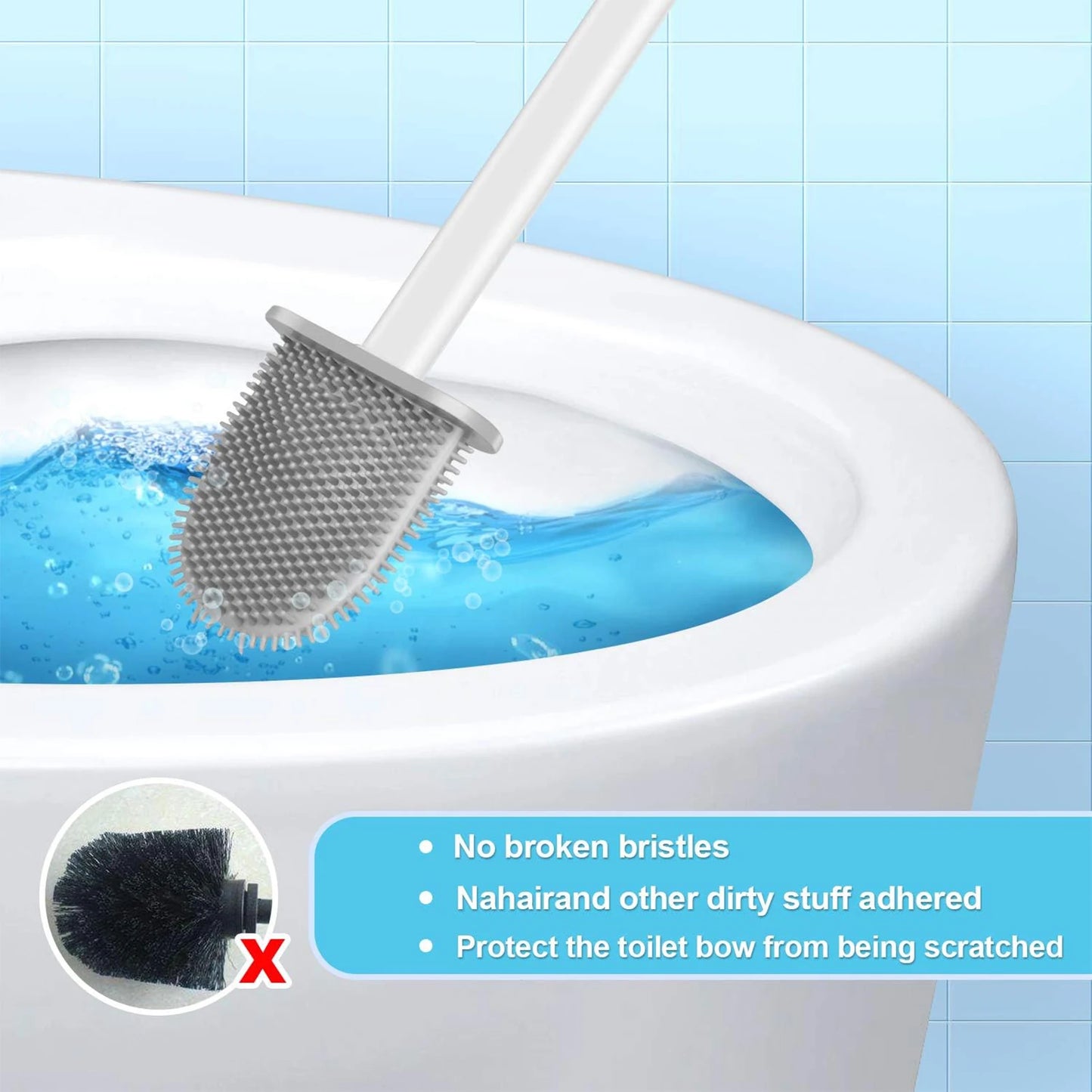 CleanEdge Mini™ Silicone Toilet Brush Set