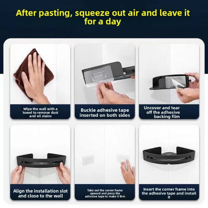 Durable adhesive shower shelf 