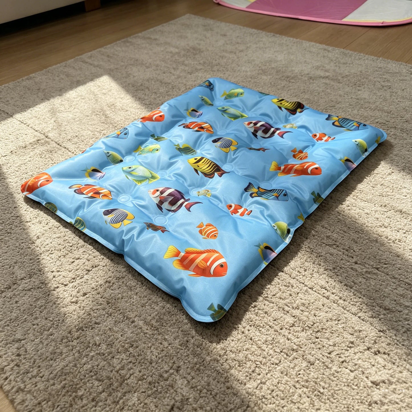1pc Pet Cooling Mat for Dogs Cats, Jellyfish Print Summer Cooling Pad, Non-Toxic Gel Cool Bed Mat for Indoor & Outdoor Use